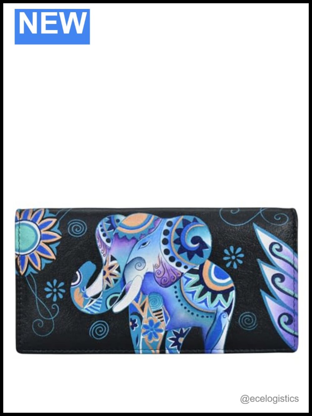Hand-Painted Leather Bi-Fold Wallet with RFID Protection